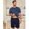 Jahetuul Men's Short Cotton Summer Pyjamas with Contrast Stripes Design