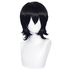 Full Wig, Wolf Cut Wig, Mash Wolf Wig, Boyish Wig, Seminarong, Fashion, With Net, Natural, Unisex, 14.6 inches (37 cm), 17 Colors (Black)