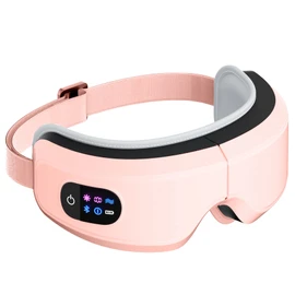 TLINNA Eye Massager with Airbag Kneading,Constant Temperature Hot Compress, Multi-Frequency Vibration and Bluetooth Music (Pink, Large)