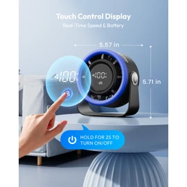 Gaiatop Small Desk Fan Rechargeable, Quiet Small Fans, Max 11.5H Runtime