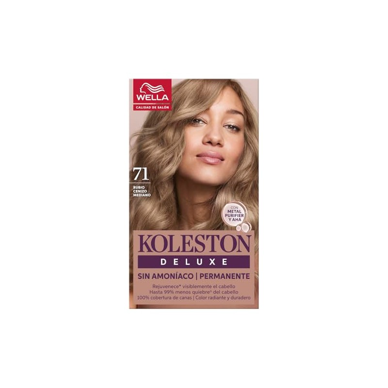 Koleston Deluxe Tinte Permanente Sin Amoniaco 71 Rubio Cenizo Medio