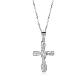 FANCIME For women on the wedding day of the precious cross, namely the infinite cross, is platinum with 925 pure silver, zirconium, Sterling Silver