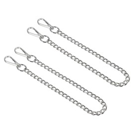 PATIKIL - Correa de cadena para cartera de 16 pulgadas, paquete de 2 correas de cadena plana de hierro con asas de aleación, correa de repuesto para bolsos cruzados, color plateado