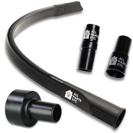 ALL PARTS ETC. 1.25" Flexible Flat Vacuum Crevice Tool/Under Side Refridgerators - 1.5" & 1.37" - 24" Long Hose Adaptor 2.5" to 1.25” Fits Wet Dry Vacuums - Shop Vac, Workshop, Vac Master, etc.