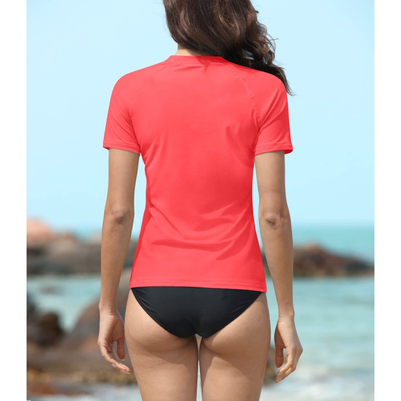 BesserBay Women's Short-Sleeved Rash Guard with Beautiful Patterns, UV Shirt