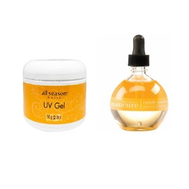 All Season Uv Gel Thick Clear 2 Oz + Star Nail Cuticle Oil Milk & Honey 2.5 Oz