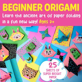 Creativity for Kids Neon Origami Mini Kit: 25 Origami Papers, Christmas Gifts and Toys for Boys, Origami Kit Arts and Crafts for Kids Ages 7-12+, Kids Stocking Stuffer and Small Gifts