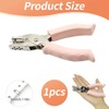 Wjelet Single Hole Punch, Pink Handheld Circle Puncher with Soft