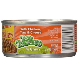 Friskies Canned Tasty Treasures Cat Food, Chicken, Tuna And Cheese, 5.5 oz, 1 pack