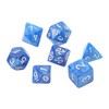 35Pcs Plastic Dice Kit Pearl Pattern White Numbers Polyhedral Dices