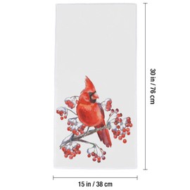 Vhcawsu Winter Christmas Bird Hand Towel Xmas Theme Towels Soft Bathroom Hair Drying Towels Highly Absorbent Bath Towel for Spa Gym Sport 16" X 30"