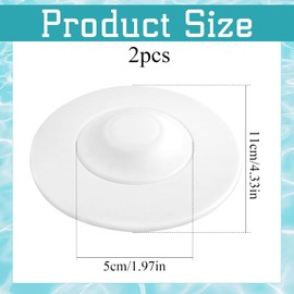 2 Tapones para bañera, colador de desagüe de Silicona para fregaderos, Tapones universales de Silicona para fregaderos, lavabos, Ducha, Cocina y Otros ámbitos de aplicación (Blanco)