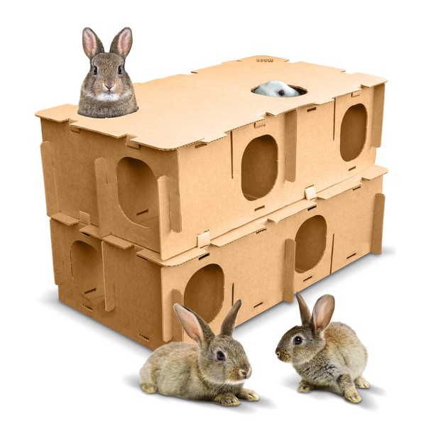 BINKYBUNNY Maze Haven Rabbit House - Rabbit Houses and Hideouts, Bunny Toys, Bunny House, Guinea Pig Castle, Chinchilla Playhouse, Rabbit Hideaway House, House for Rabbits, Small Animal Play Structure