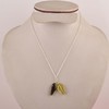 MANILATA Natural Lemon Quartz and Pyrite Crystals Pendant Necklace, Coffin