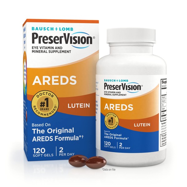 PreserVision AREDS Eye Vitamins, Multivitamin with Lutein, Vitamins C &