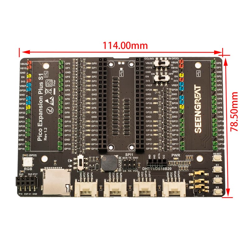SEENGREAT GPIO Expander for Raspberry Pi Pico Expansion Boards Dual