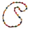 Avalaya Multicoloured Wood Button Bead Long Necklace - 110cm Long