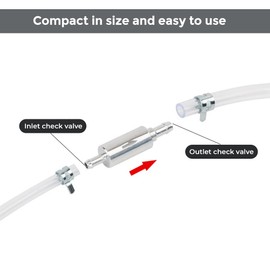 BVGACI 2 Sets Brake Bleeder Hose - One Way Check Valve Tube Bleeding Tool Kit for Motorcycle Clutch, Soft Tube with Metal Clips