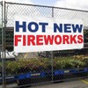 Vinyl Banner Multiple Sizes Hot New Fireworks Red Blue Retail