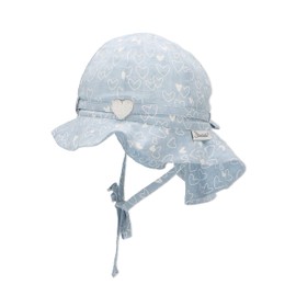Sterntaler Girls' Heart Sun Hat, lightblue