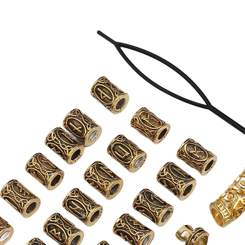 Viking Hair Beads, 110pcs Adjustable Stretchable Alloy No Fading Viking