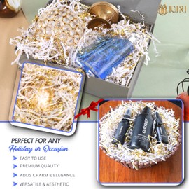 Igiri 100g -Crinkle Paper| Packing paper |Shred Filler, Basket Filling, Birthdays, Weddings, Anniversaries, Valentines Day, and other occasions(White & Gold)