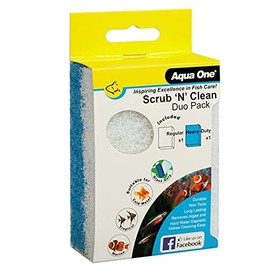 Fine & Coarse Aquarium Algae Pads Scrub 'N' Clean Duo Pack for Fish Tank Cleaning by Aqua One