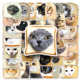 Pack of 50 Cat Animal Stickers Car Laptop Phone Guitar Skateboard Motorcycle Bicycle Meme Stickers Set Vinyl Waterproof Aesthetic Stickers for Teenagers Children Adults