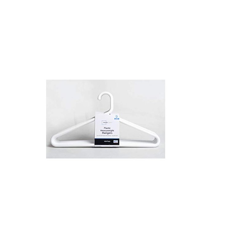 Mainstays Super Heavy Weight Hanger, White, 9-Pack (Pack of 2)