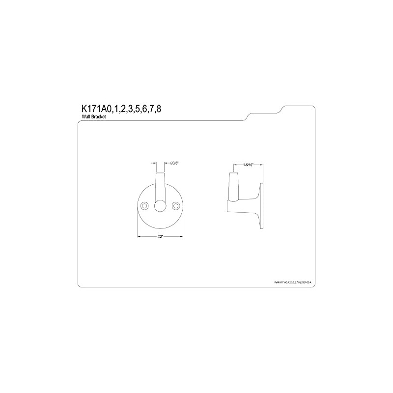 Kingston Brass K171A0 Showerscape Hand Shower Pin Wall Mount Bracket,