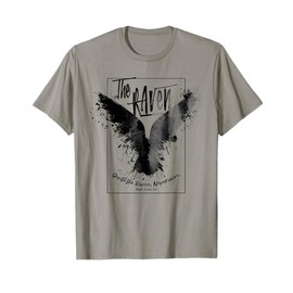 Vintage Raven, Edgar Allan Poe, type tee, Nevermore T-Shirt