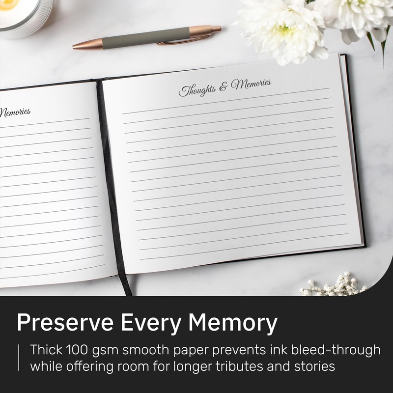 UCO Memory Book for Funeral, 23 x 18 cm, Leather