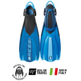 Cressi Maui Short Adjustable Open Heel Fins, Black/Red, L/XL