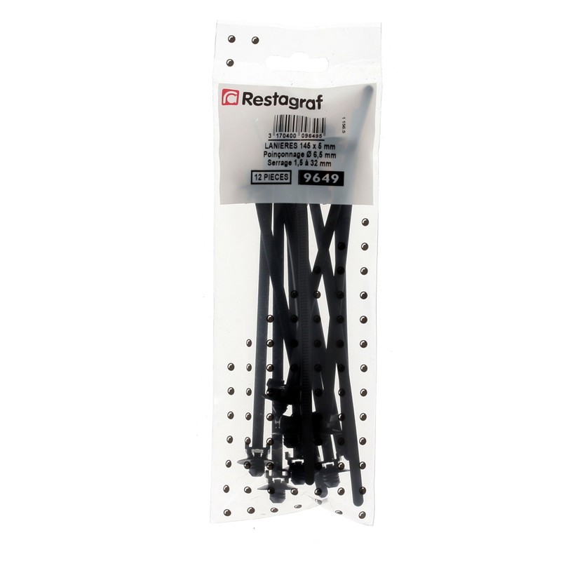 12 x Black Anchor Neck Strap for Renault Peugeot PSA