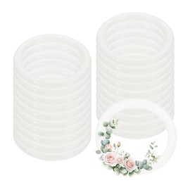 PATIKIL 20 Pcs Dream Catcher Rings, 1.5 inch Floral Macrame Plastic O Rings DIY Round Plastic Hoops for Crochet Craft Making Wall Hanging Wedding Wreath Christmas, White
