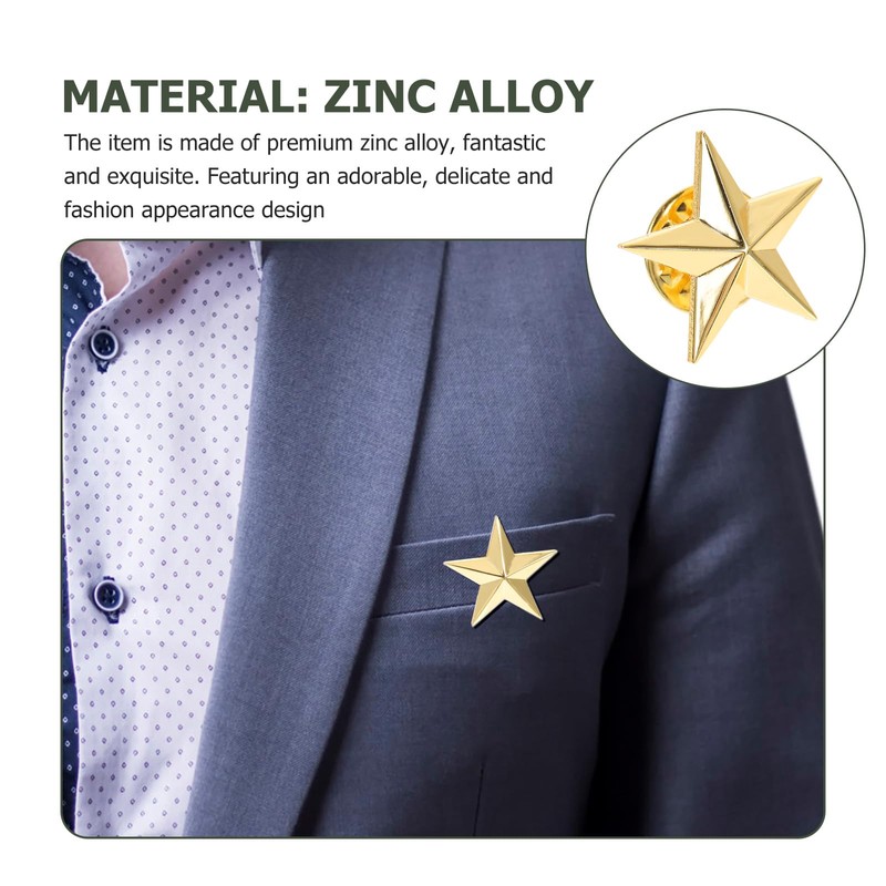 GALPADA Pack of 12 Star Pins Golden Pin Golden Star