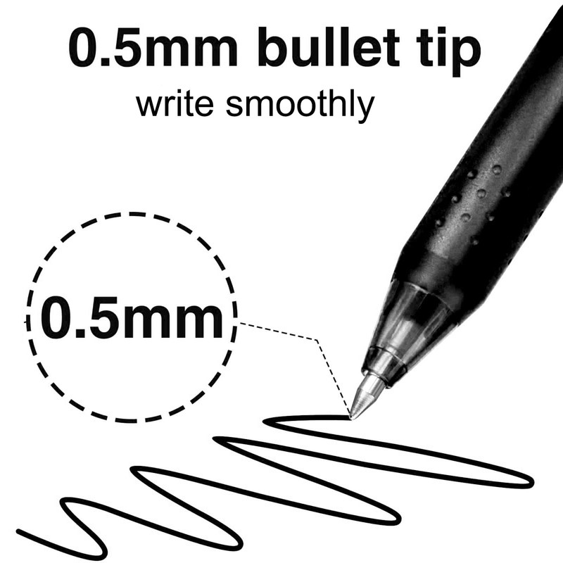 DOETYD Erasable Pens Black Erasable Gel Pens with Eraser 0.5mm