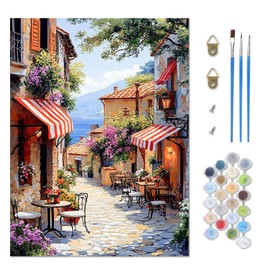 TOSTOG Paint by Numbers Adults, DIY Hand-Painted Oil Painting Kit Paint by Numbers Adult with 3 Brushes and Acrylic Paint, Home Decoration, Without Frame (30 x 40 cm)