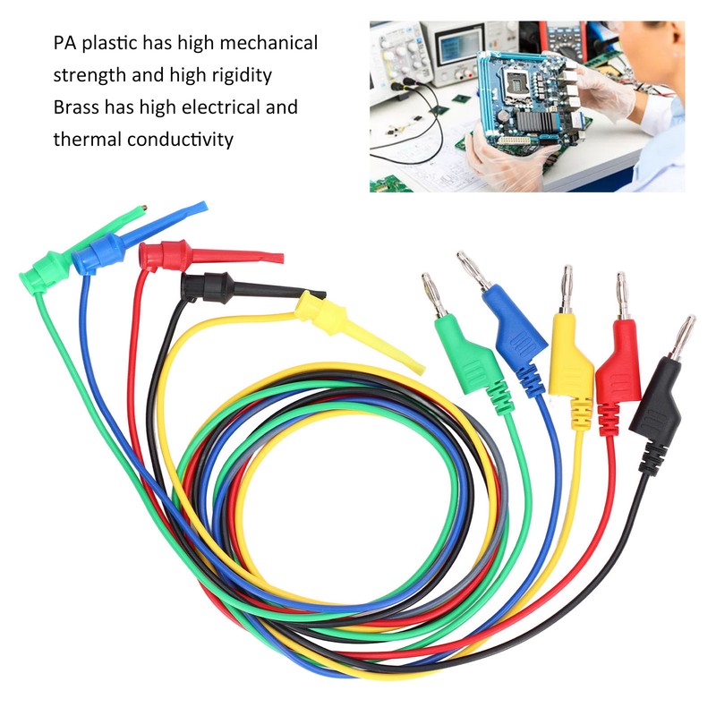 5Pcs Banana Test Lead Multi Meter Testing Cable Line Wire