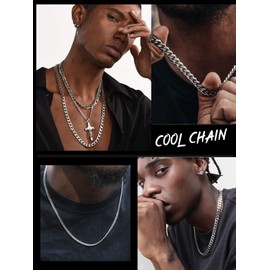 ChainsHouse Men Chunky Necklace Fashion Jewelry Stainless Steel Thick Hip Hop Punk 13MM Wide Curb Cuban Chain Necklace - 18 inches