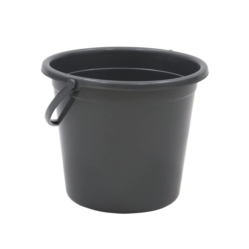 JVL 10 Litre Round Recycled Plastic Bucket, Grey