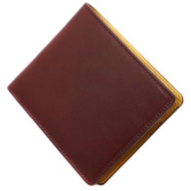 BlissLeather (Tochigi Leather Vono Made in Japan) Luxury Bi-fold Wallet, Bi-Color, Made in Japan, red brown_1
