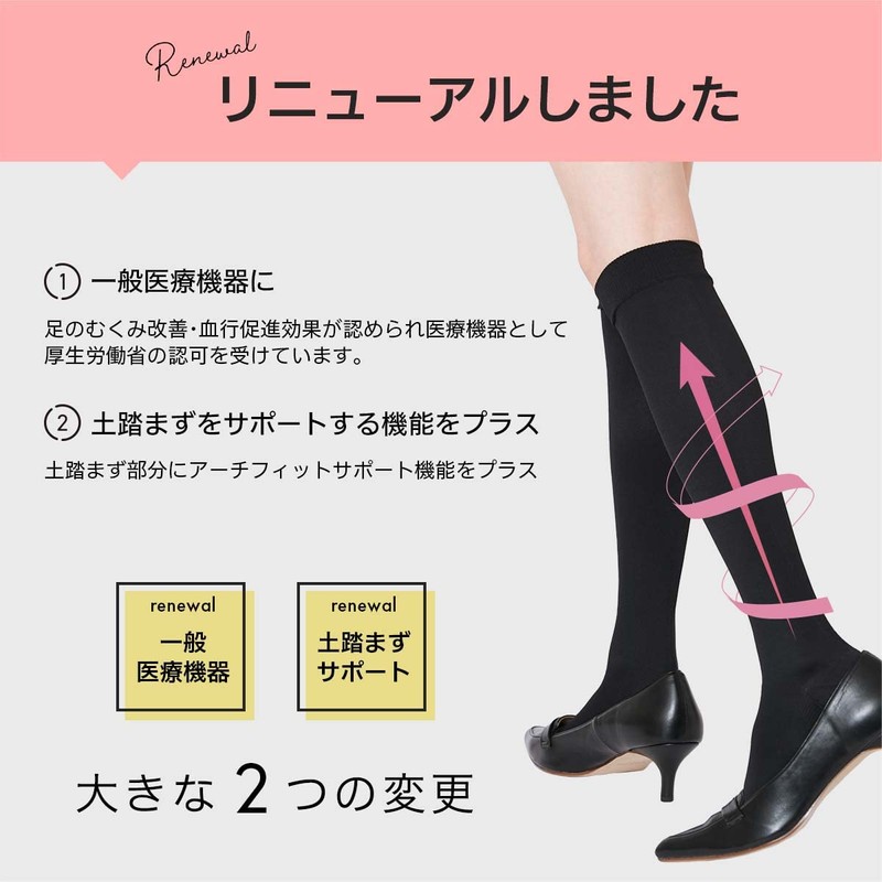 [ナイガイ] 一般医療機器 着圧ソックス 段階圧力設計 足首 30hPa ふくらはぎ 20hPa 弾性ストッキング COMFORT