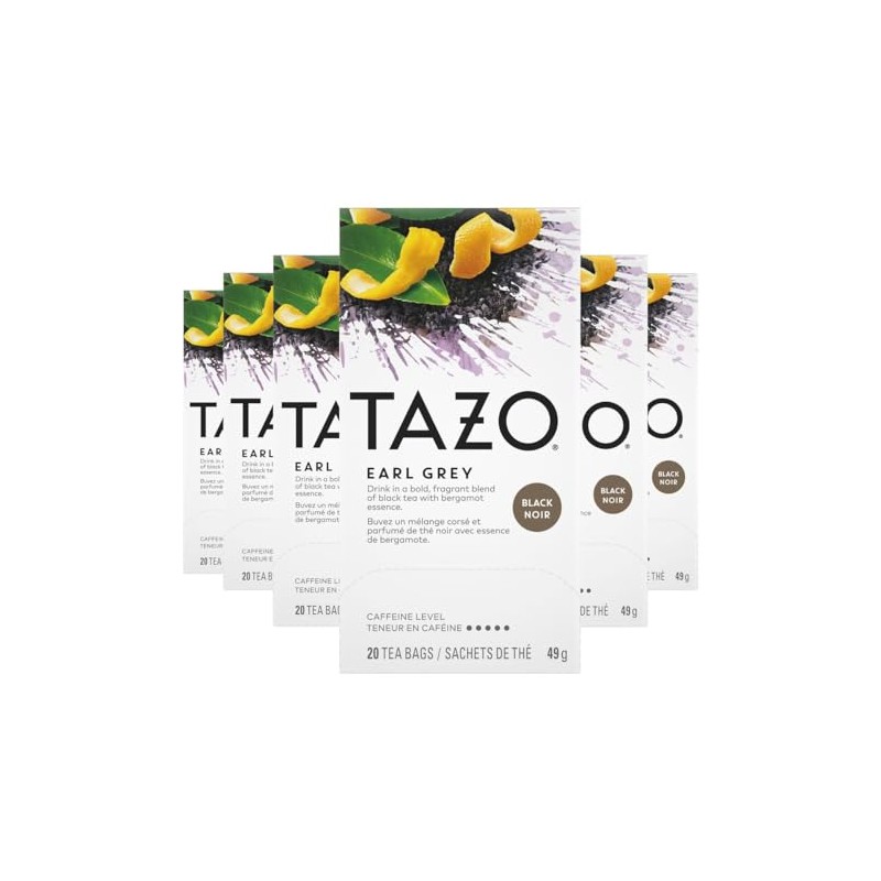 Tazo Earl Grey Black Tea, 20 Count (Pack of 6)