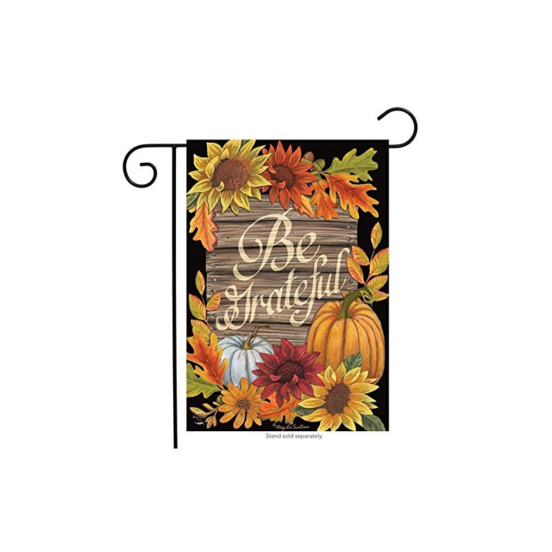 Be Grateful Fall Garden Flag Thanksgiving Floral Autumn 12.5" x