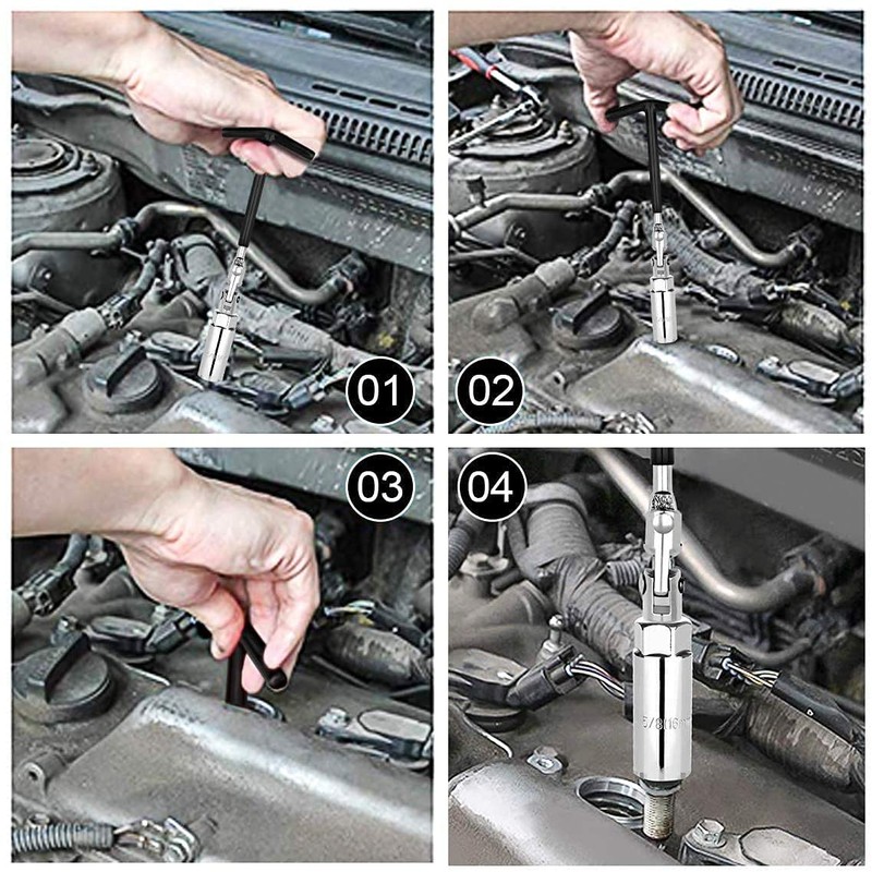Mr. Gadget's Solutions 4PC T-BAR Spark Plug Spanner Wrench Set