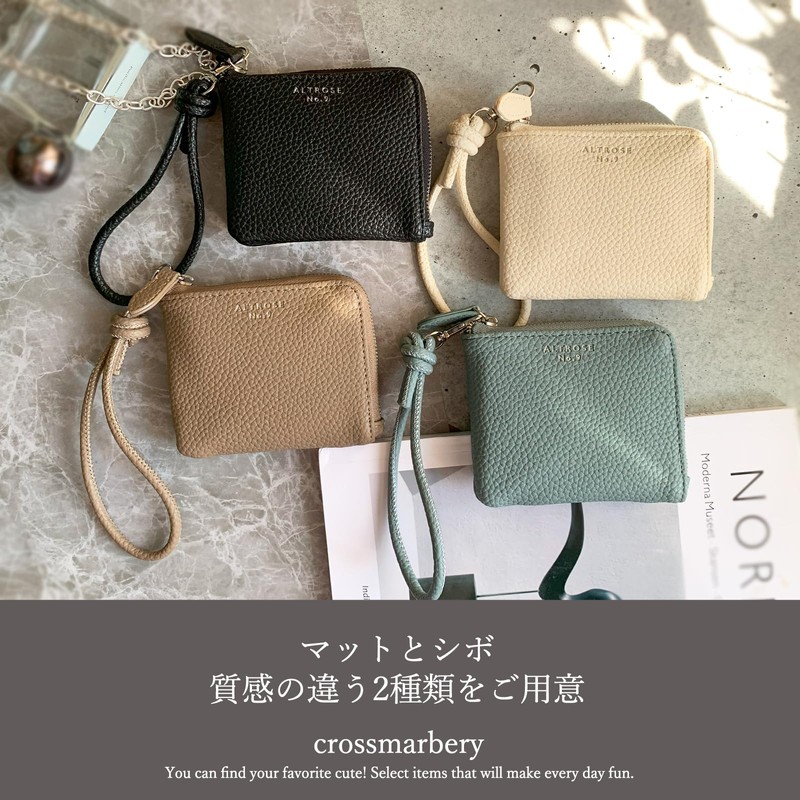 Cross Marberry R74 L-Shaped Zipper Mini Wallet, Thin, Synthetic Leather,