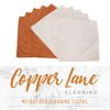 Copper Lane Lint Streak-Free Microfiber Cleaning Cloths, Tan and Copper