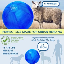 Race&Herd Original 22" Herding Ball for Dogs - Training Toy for Australian Shepherd, Cattle Dogs, Border Collie, Blue Heelers - Horse Ball (Yellow)