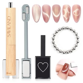 SAVILAND Cat Eye Magnet Set for Nail: Strong Nail Magnet 4 PCS for Cat Eye Gel Nail Polish Multifunctional Magnet Nails Accessories Magnet Stick for Cat Eye Nail Art Tools